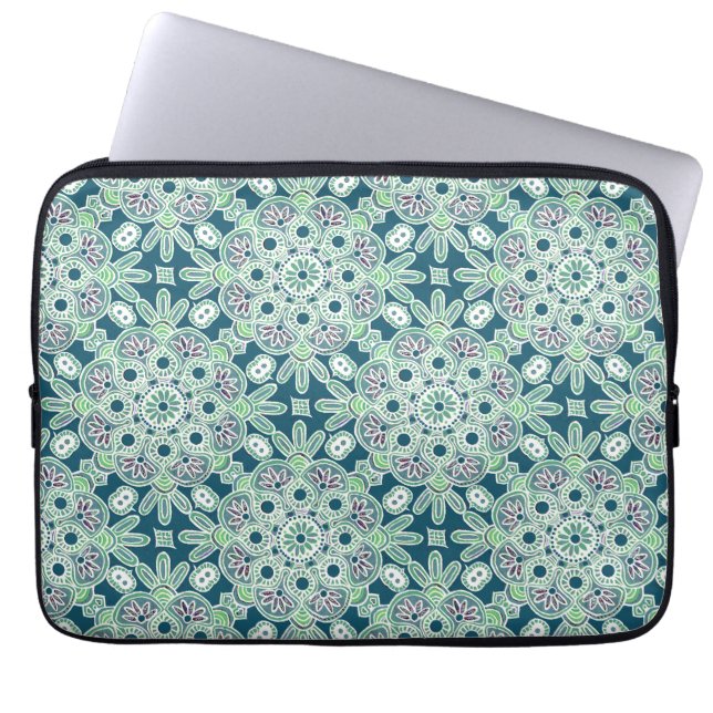 Capa Para Notebook Bolsa de laptop verde-Natal (Frente)