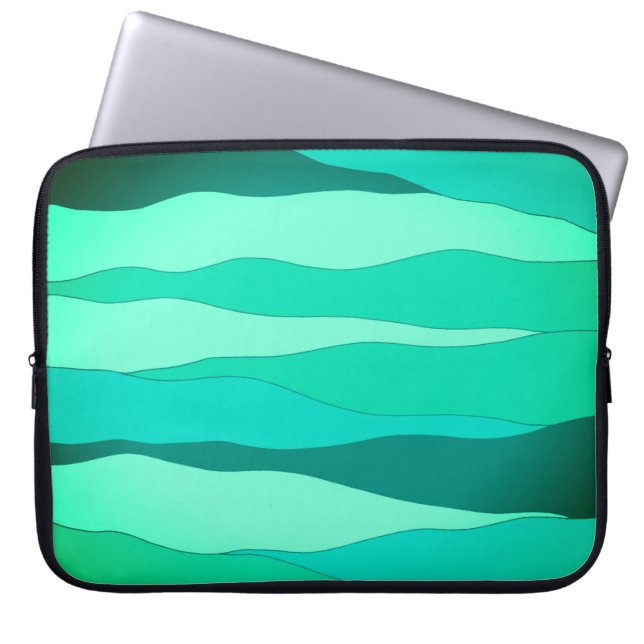 Capa Para Notebook Bolsa de laptop Verde Oceânica (Frente)