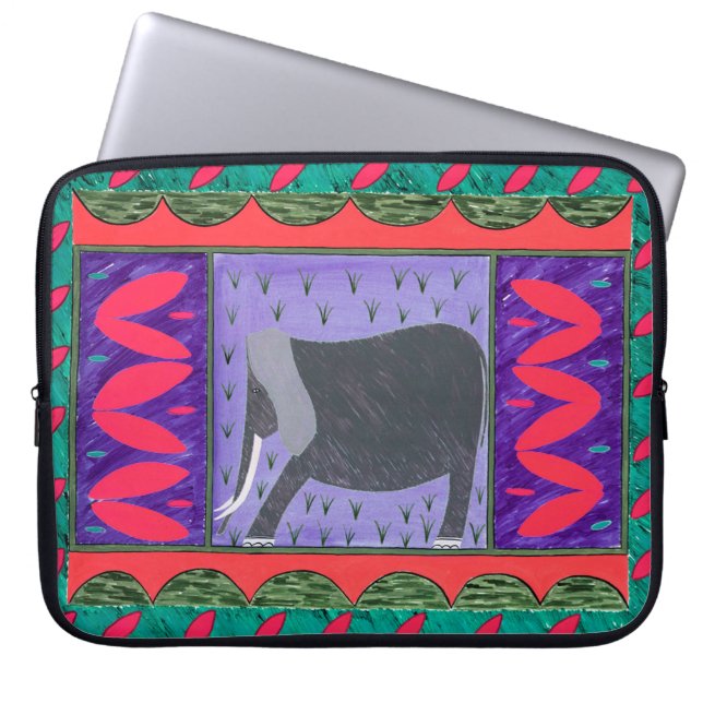 Capa Para Notebook Bolsa de laptop Vermelha de Elefante Queniano (Frente)
