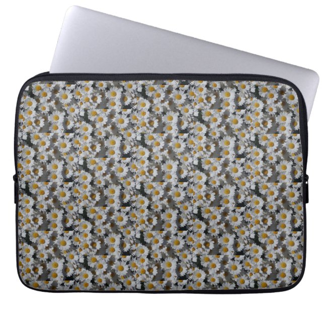 Capa Para Notebook Bolsa de laptop White Daisies (Frente)