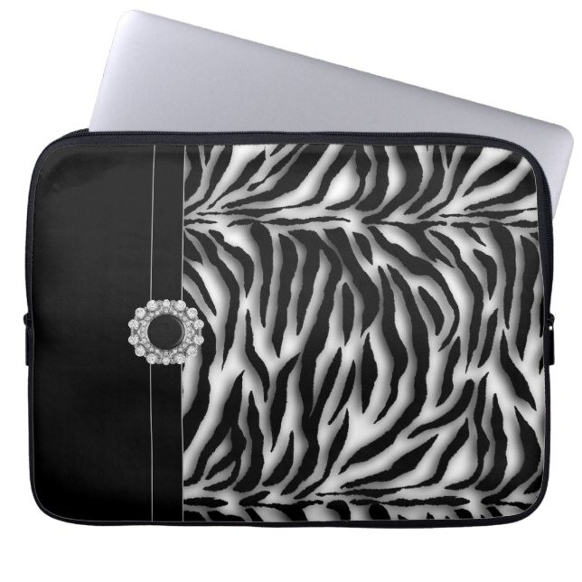 Capa Para Notebook Bolsa de laptop Zebra Negra (Frente)