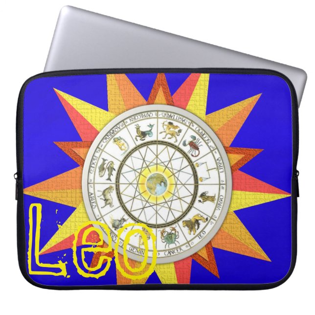 Capa Para Notebook Bolsa de laptop Zodia Astrologia Leo (Frente)