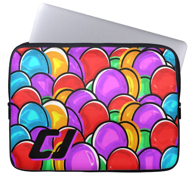Capa Para Notebook Bolsa de tecnologia com monograma personalizado em (Frente)