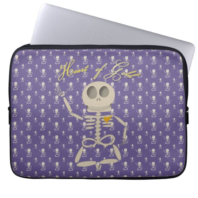 Capa Para Notebook Bolsa Eletrônica Coração de Ouro (Frente)