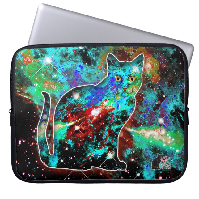 Capa Para Notebook Bolsa Eletrônica do Gato Cósmico Lambda (Frente)