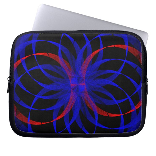 Capa Para Notebook Bolsa Eletrônica Geométrica Cor de Mirtilo Duplo (Frente)
