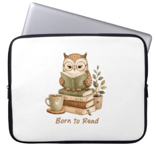 Capa Para Notebook Bolsa Eletrônica Para Amante De Livros De Coruja F