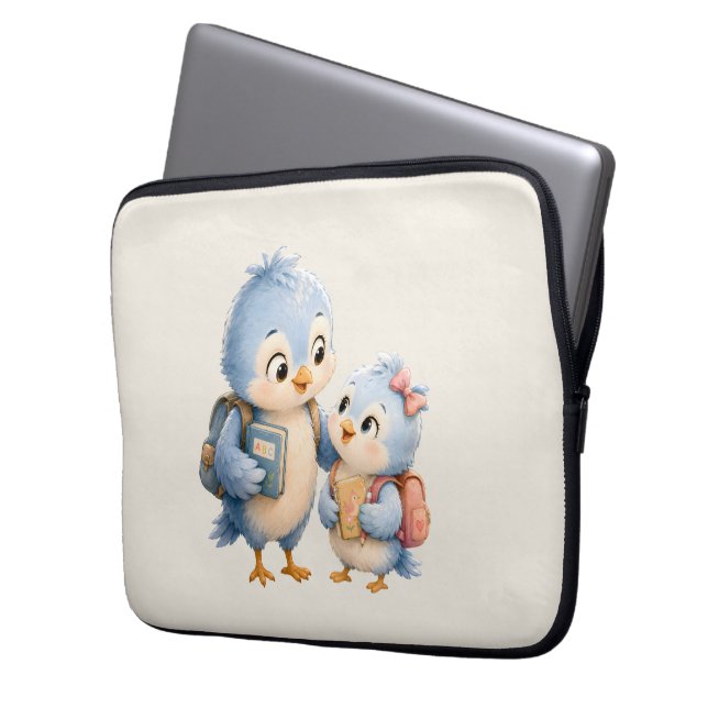 Capa Para Notebook Bolsa Organizadora de Tecnologia do Pássaro Azul F (Frente Esquerda)