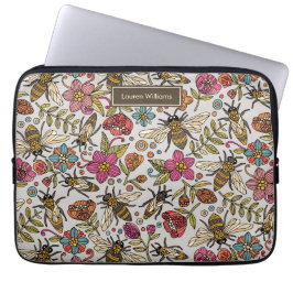 Capa Para Notebook Bolsa para iPad Laptop Abelhas Ocupadas