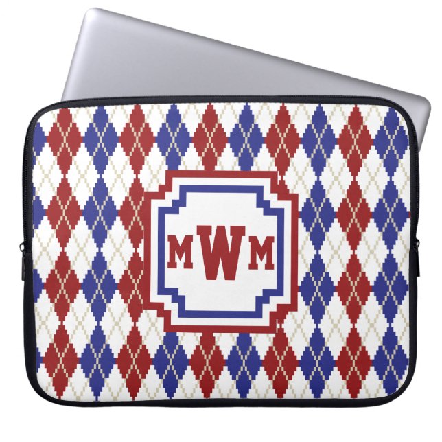 Capa Para Notebook Bolsa para Laptop Americana Argyle (Frente)