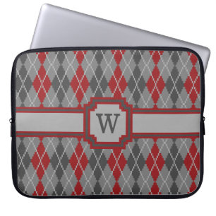 Capa Para Notebook Bolsa para Laptop Argyle Cinzas e Brasas