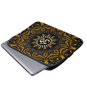 Capa Para Notebook Bolsa para Laptop Aum Flowe Solar Dourada