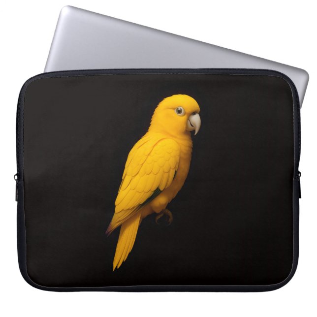 Capa Para Notebook Bolsa para Laptop Black 4 Luxe, Arara Canarinho (Frente)