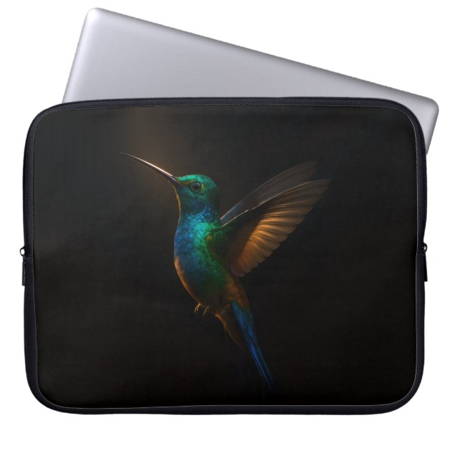 Capa Para Notebook Bolsa para Laptop Black 4 Luxe, Beija-flor em voo (Frente)