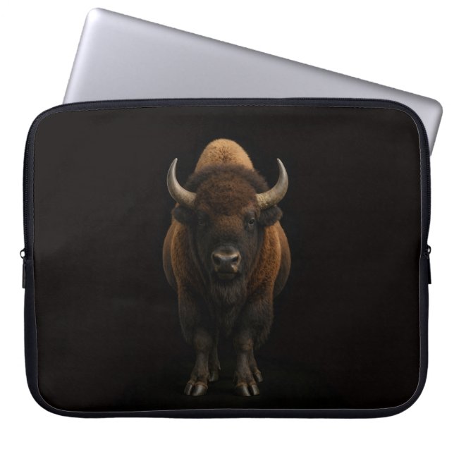 Capa Para Notebook Bolsa para Laptop Black 4 Luxe, Bisão Americano (Frente)