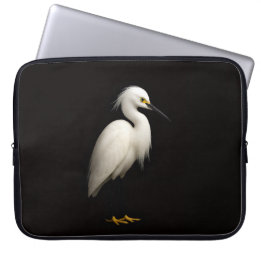 Capa Para Notebook Bolsa para Laptop Black 4 Luxe, Garça Branca Elega