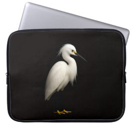 Capa Para Notebook Bolsa para Laptop Black 4 Luxe, Garça Branca Elega