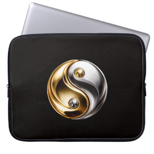 Capa Para Notebook Bolsa para Laptop Black 4 Luxe, Harmonia Yin Yang