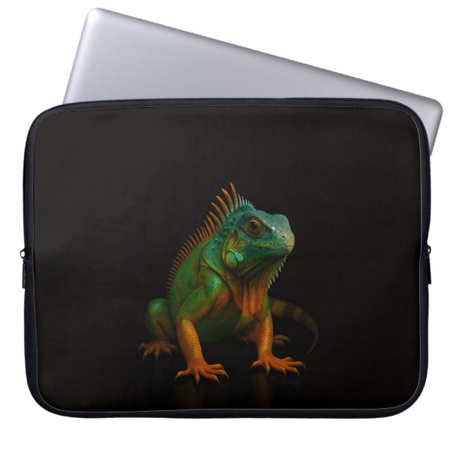 Capa Para Notebook Bolsa para Laptop Black 4 Luxe, Iguana Verde (Frente)