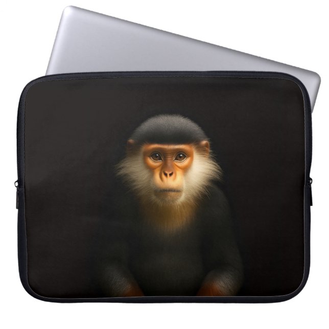 Capa Para Notebook Bolsa para Laptop Black 4 Luxe, Langur Douc Vermel (Frente)