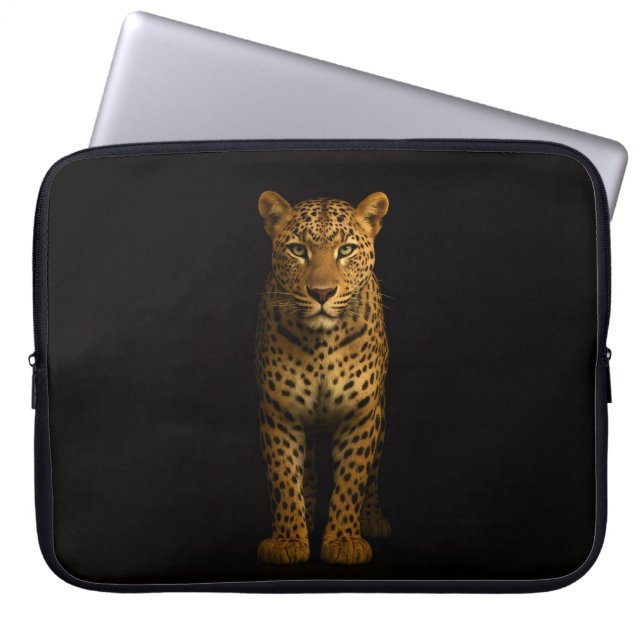 Capa Para Notebook Bolsa para Laptop Black 4 Luxe, Leopardo Majestoso (Frente)