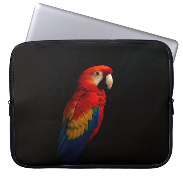 Capa Para Notebook Bolsa para Laptop Black 4 Luxe, Scarlet Parrot (Frente)