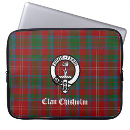 Capa Para Notebook Bolsa para Laptop Clan Chisholm Tartan & Crest Bad