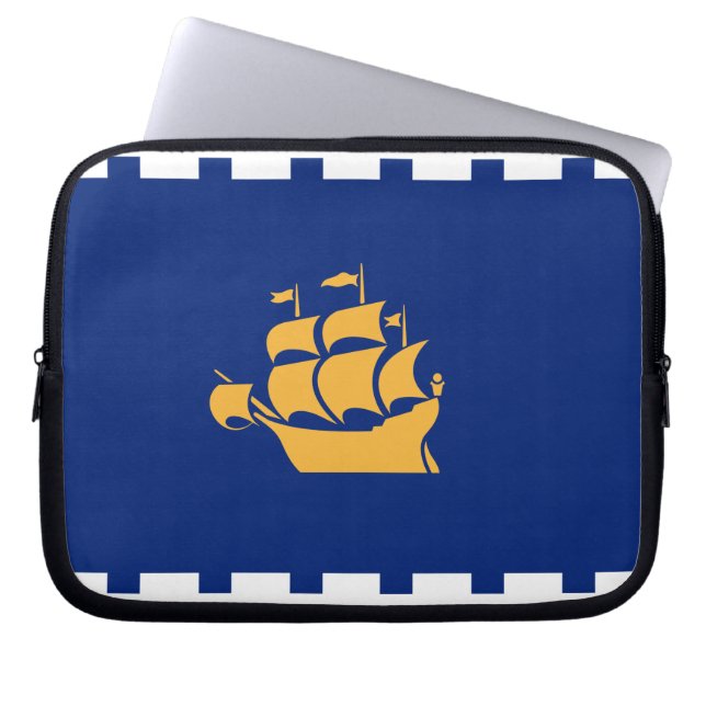 Capa Para Notebook Bolsa para Laptop com a Bandeira da Cidade de Queb (Frente)