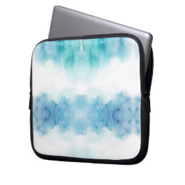 Capa Para Notebook Bolsa para laptop com aguarela azul e branca