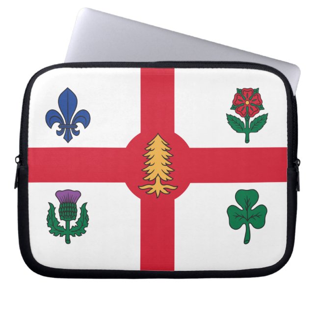 Capa Para Notebook Bolsa para Laptop com Bandeira de Montreal (Frente)