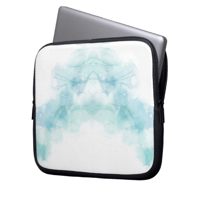 Capa Para Notebook Bolsa para laptop com desenho abstrato em azul-tur (Frente Esquerda)