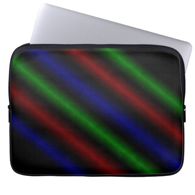Capa Para Notebook Bolsa para Laptop com Faixa Psicodélica em Vermelh (Frente)
