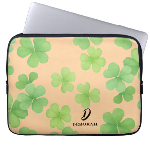 Capa Para Notebook Bolsa para Laptop com Monograma de Trevo