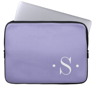 Capa Para Notebook Bolsa para Laptop com Monograma Roxo Lavanda Elega