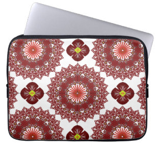 Capa Para Notebook Bolsa para Laptop com Padrão de Mandala Vermelha E