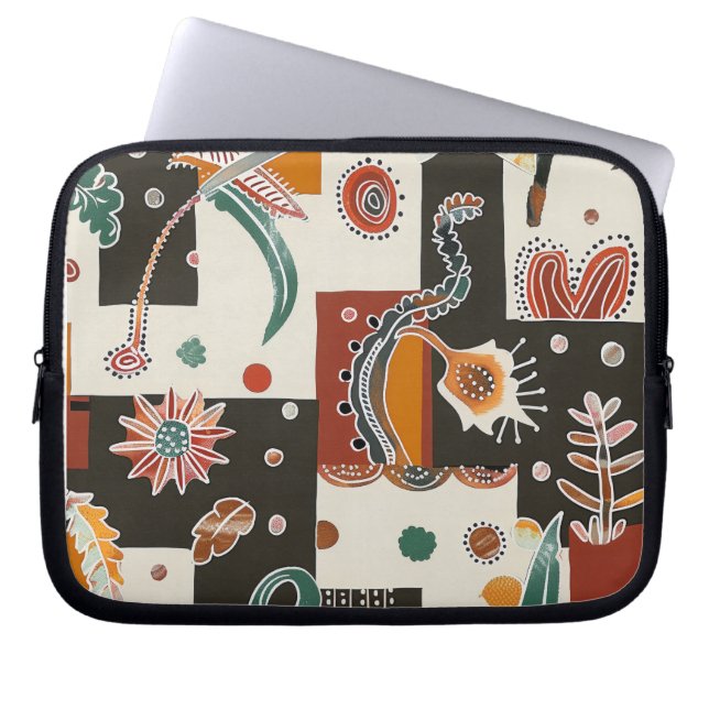 Capa Para Notebook Bolsa para Laptop com Padrão de Vida Marinha Flora (Frente)