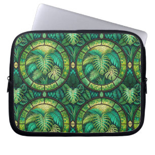 Capa Para Notebook Bolsa para laptop com um desenho botânico verde vi