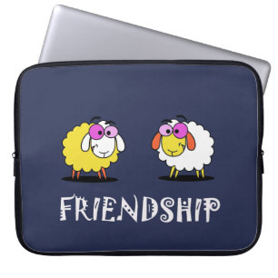 Capa Para Notebook Bolsa para Laptop de Amizade de Ovelha Bonita e Di