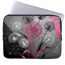Bolsa para laptop de eletrônicos Dandelions Rosa P