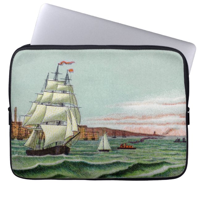 Capa Para Notebook Bolsa para Laptop de Neoprene Block Island (Frente)