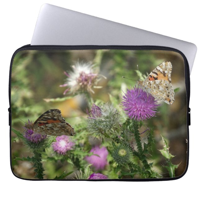 Capa Para Notebook Bolsa para Laptop em Neoprene Borboletas Fotografi (Frente)