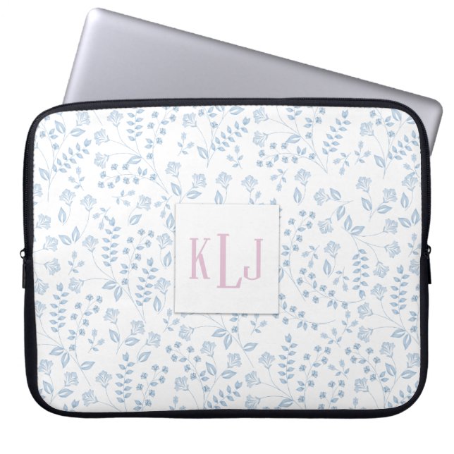 Capa Para Notebook Bolsa para Laptop em Neoprene com Estampa Floral A (Frente)