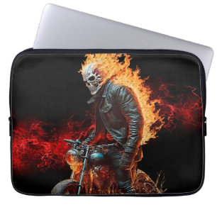 Capa Para Notebook Bolsa para Laptop Ghost Rider Flamejante Moto