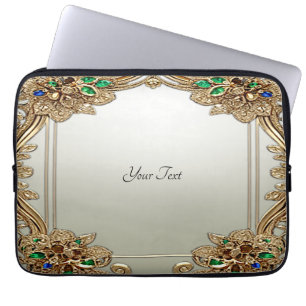 Capa Para Notebook Bolsa para Laptop Ornata Dourada Elegante