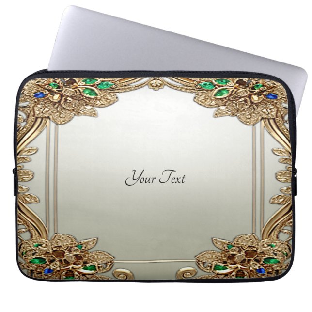 Capa Para Notebook Bolsa para Laptop Ornata Dourada Elegante (Frente)
