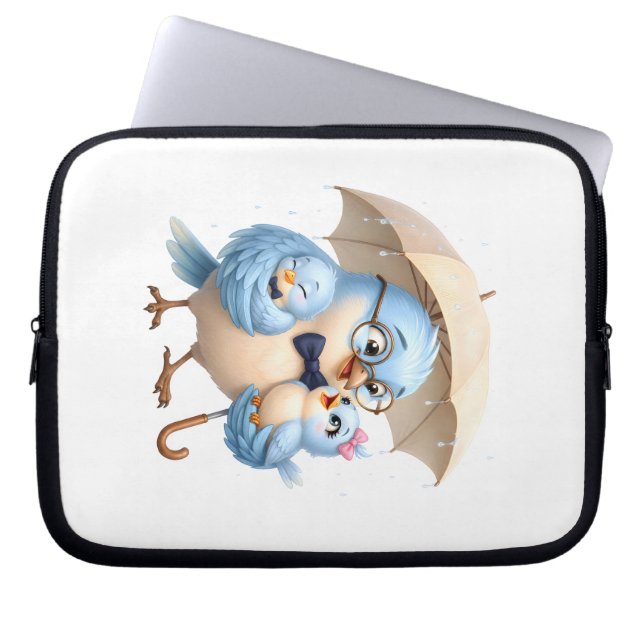 Capa Para Notebook Bolsa para Laptop Papai Pássaro Presente para Famí (Frente)