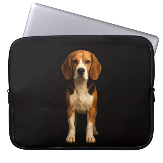Capa Para Notebook Bolsa para Laptop Preta 4 Luxe, Beagle Gentil (Frente)