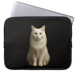 Capa Para Notebook Bolsa para Laptop Preta 4 Luxe, Gato Angora Turco