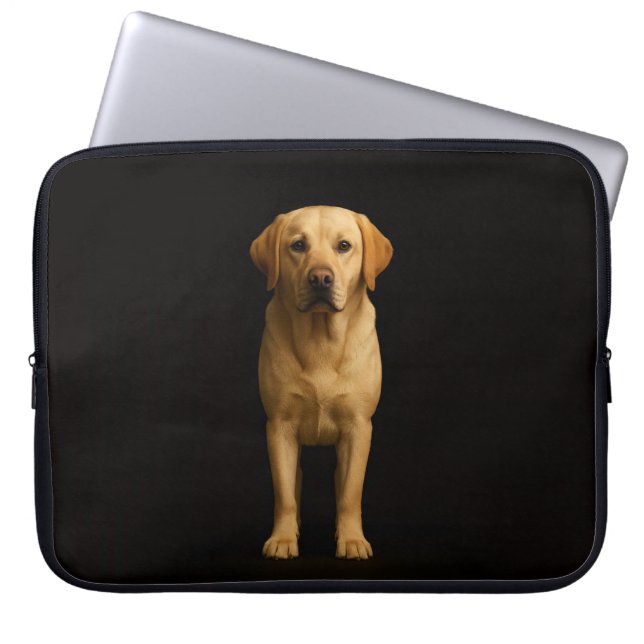 Capa Para Notebook Bolsa para Laptop Preta 4 Luxe, Labrador Minimalis (Frente)