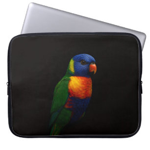 Capa Para Notebook Bolsa para Laptop Preta 4 Luxe, Lorikeet Arco-íris